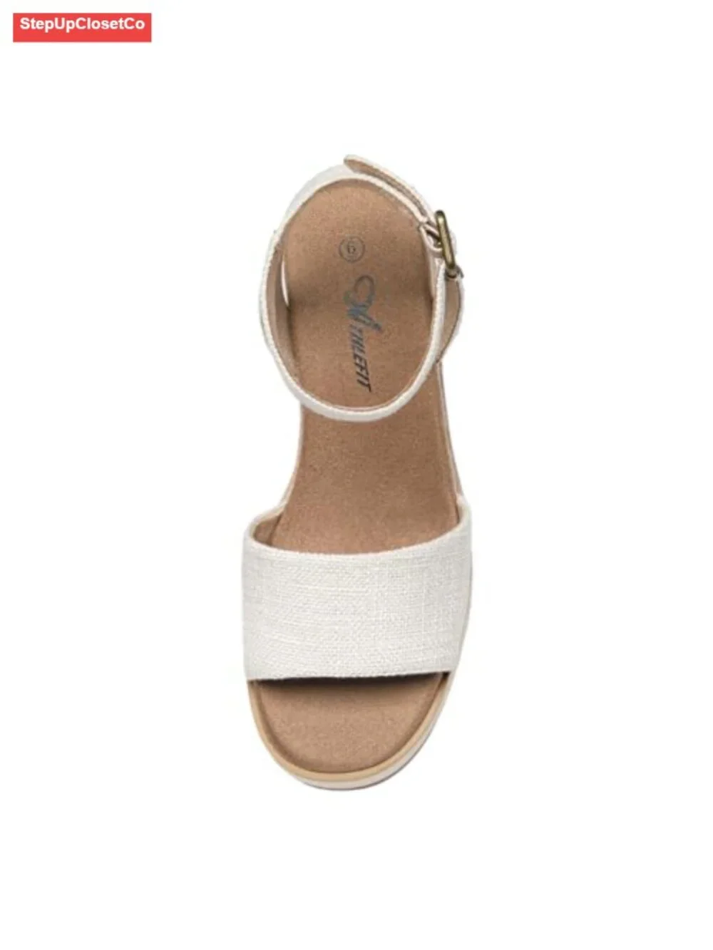 Canvas PU Espadrille Wedge Sandals with Ankle Strap Buckle Platform Sole